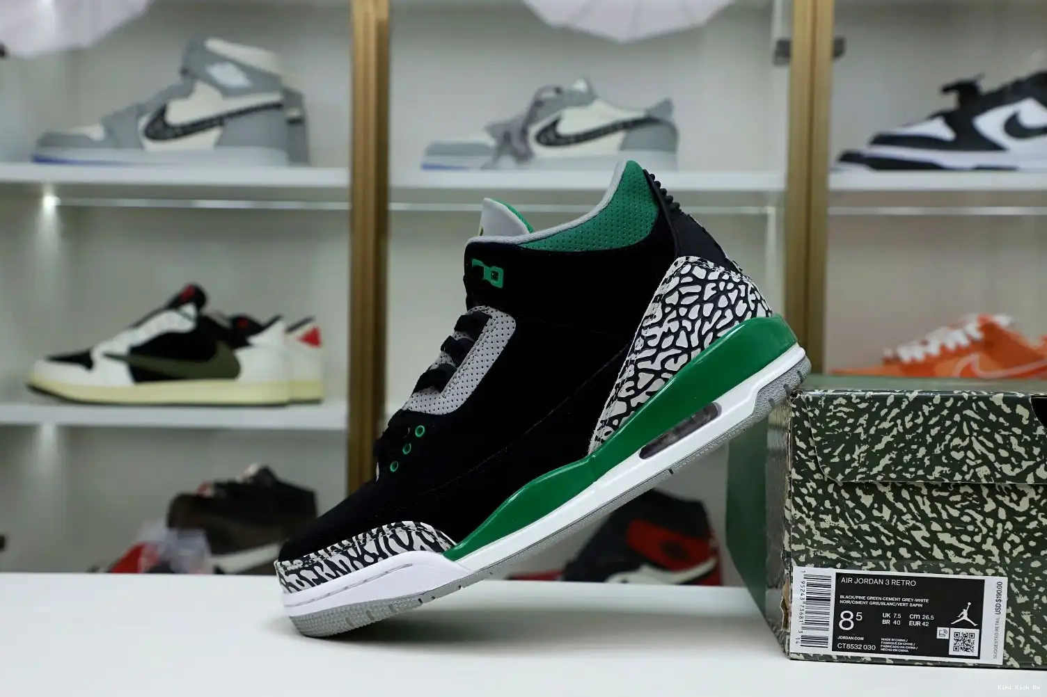 Kimikick JORDAN AIR 3 GREEN PINE 0520